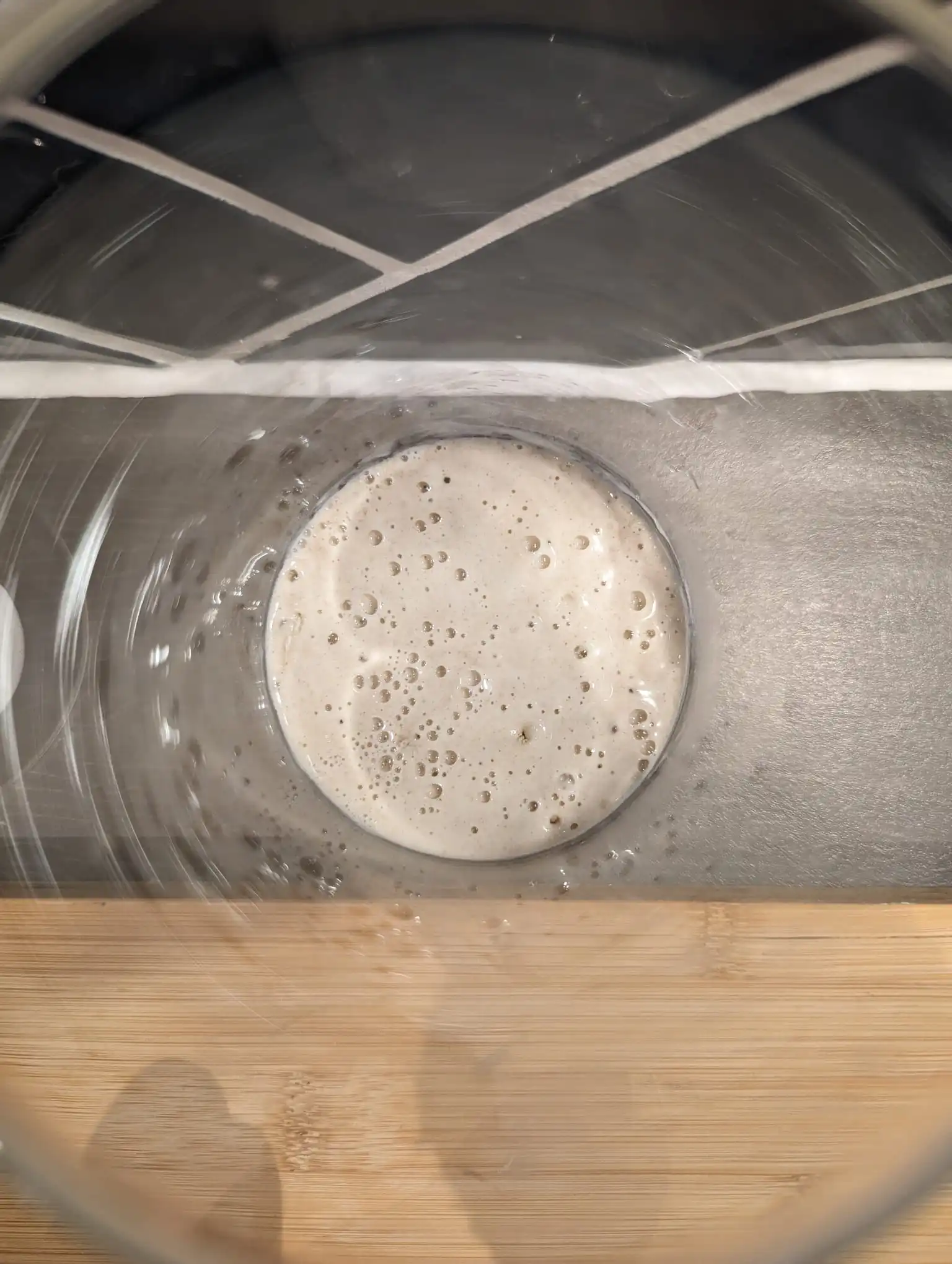 Jarred sourdough starter from above